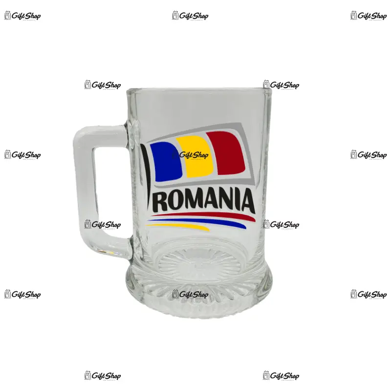 Steag romania, halba cu mesaj